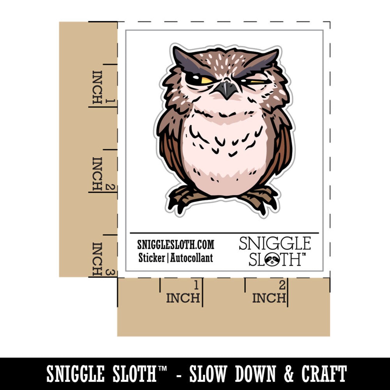 Water Bottle Sticker Set Suspicious Doubtful Owl Side Eye Bird Cute Waterproof Vinyl Stickers Pack Decal, Skateboard, Laptop, Car, Window, Bumper - 5 Pack